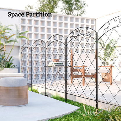 4 Pack Garden Fencing for Yard, Decorative Fence Panels as Animal Barrier and Flower Edging, Circle, Black Garden Fences at Gallery Canada