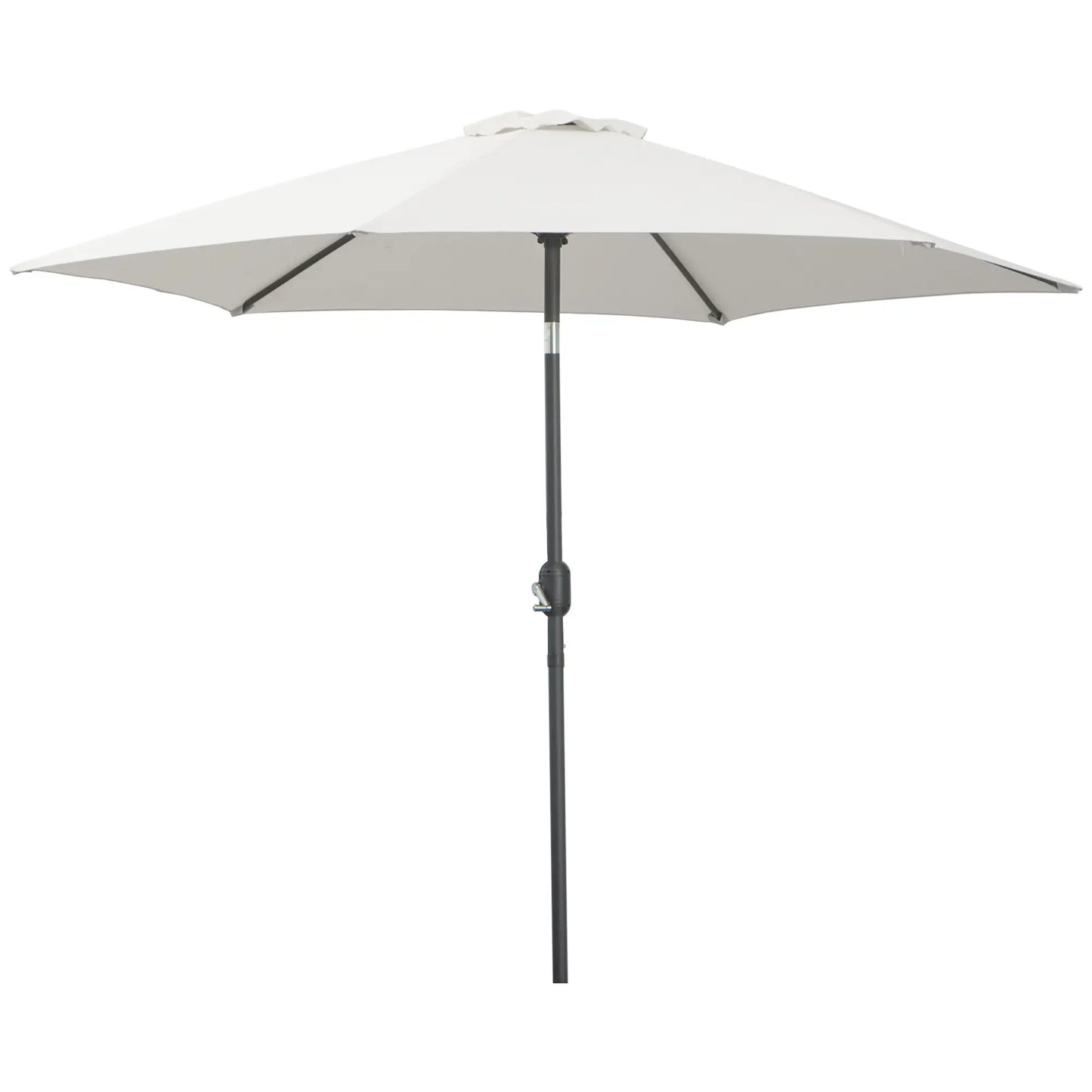 8.5' Round Aluminum Patio Umbrella, 6 Ribs, Tilt Canopy, Cream White Sun Umbrellas Cream at Gallery Canada