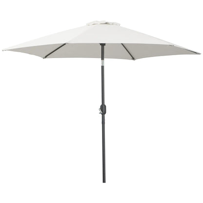 8.5' Round Aluminum Patio Umbrella, 6 Ribs, Tilt Canopy, Cream White Sun Umbrellas Cream at Gallery Canada