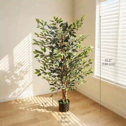 Artificial Ficus Tree With Leaves, Faux Plant In Nursery Pot Artificial Trees at Gallery Canada