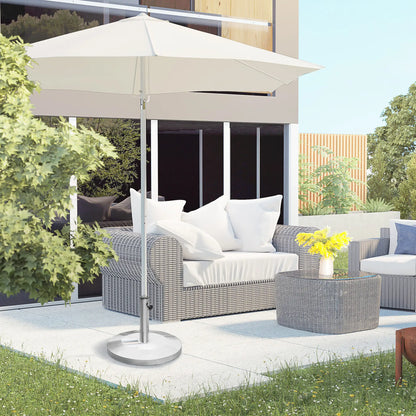 19" Round Patio Umbrella Stand, Stainless Steel Base, Silver Umbrella Bases at Gallery Canada