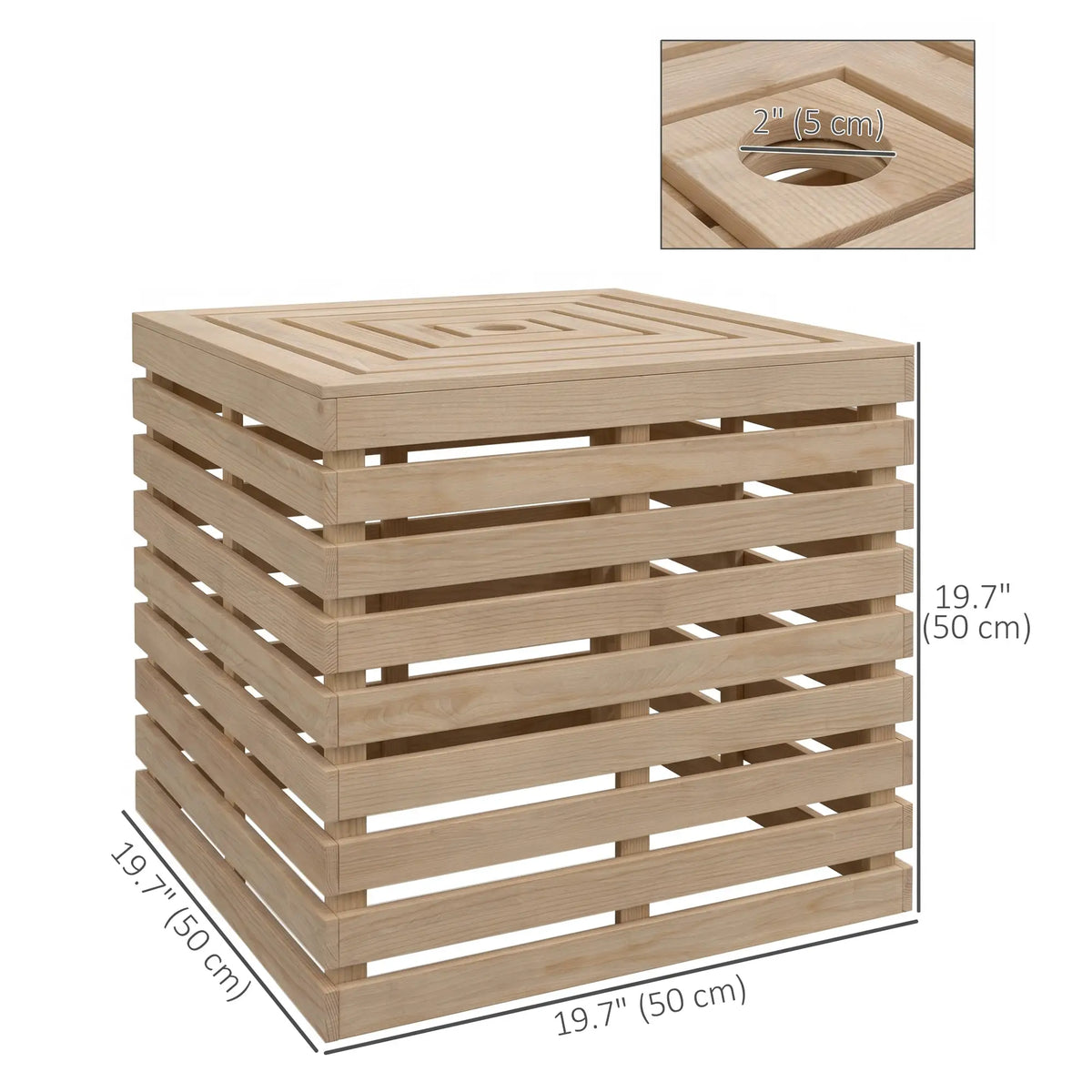 2-In-1 Outdoor Umbrella Base Storage Box Patio Side Table, Brown Patio Storage Boxes at Gallery Canada