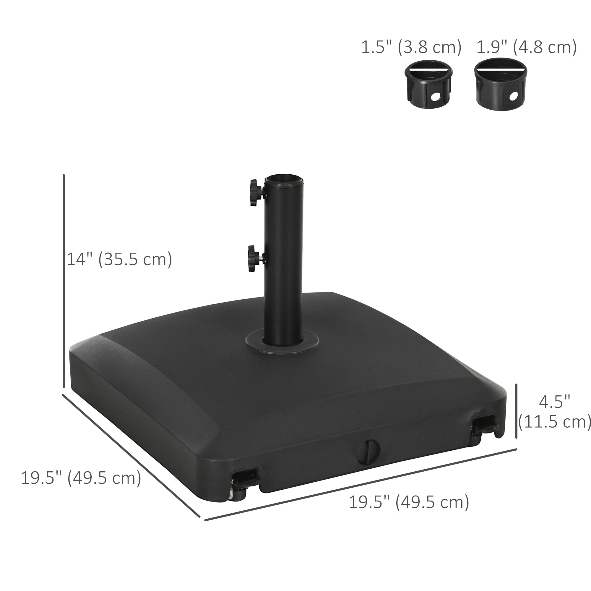 66 lb Heavy Duty Patio Umbrella Stand, Outdoor Garden Base, Black Umbrella Bases at Gallery Canada