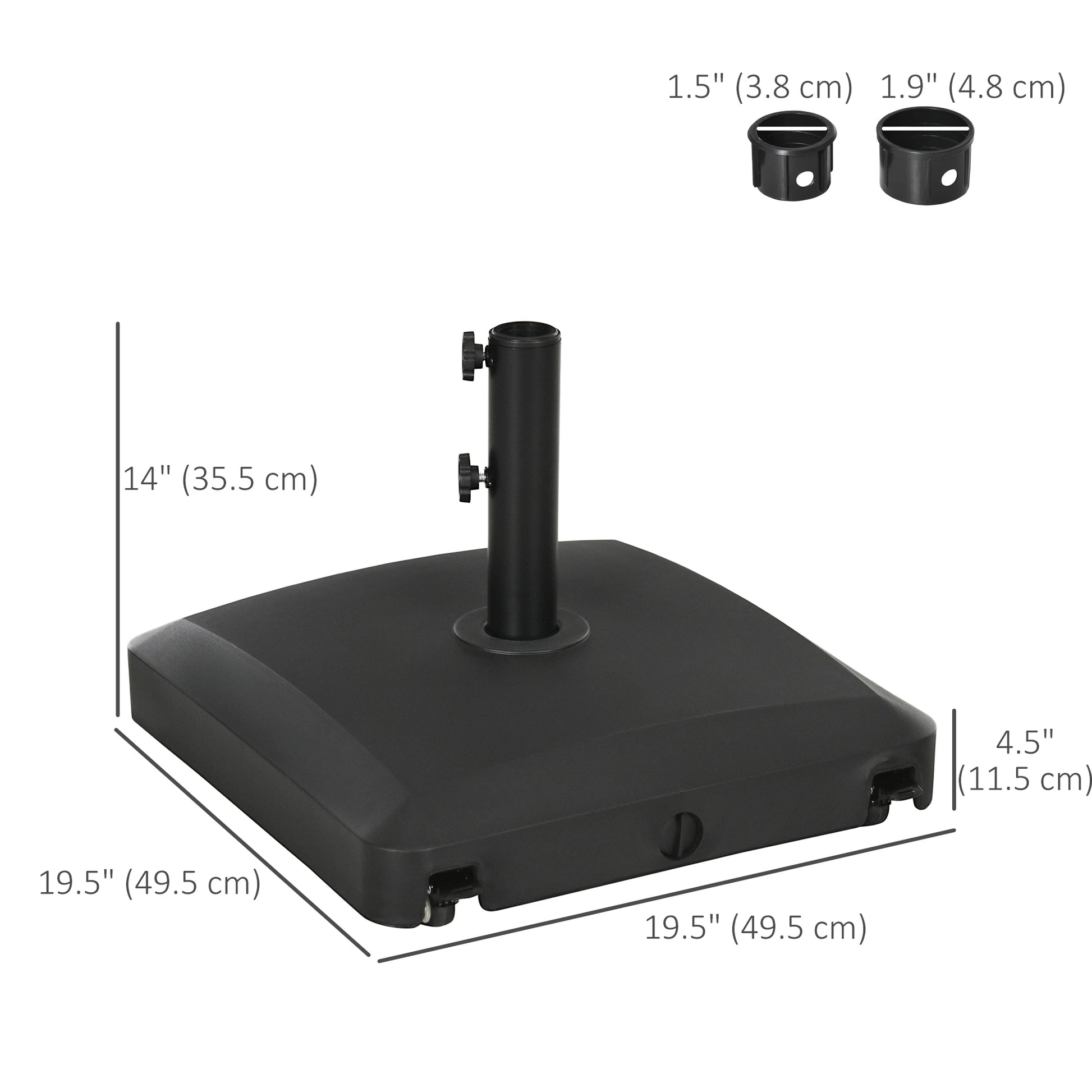 66 lb Heavy Duty Patio Umbrella Stand, Outdoor Garden Base, Black Umbrella Bases at Gallery Canada