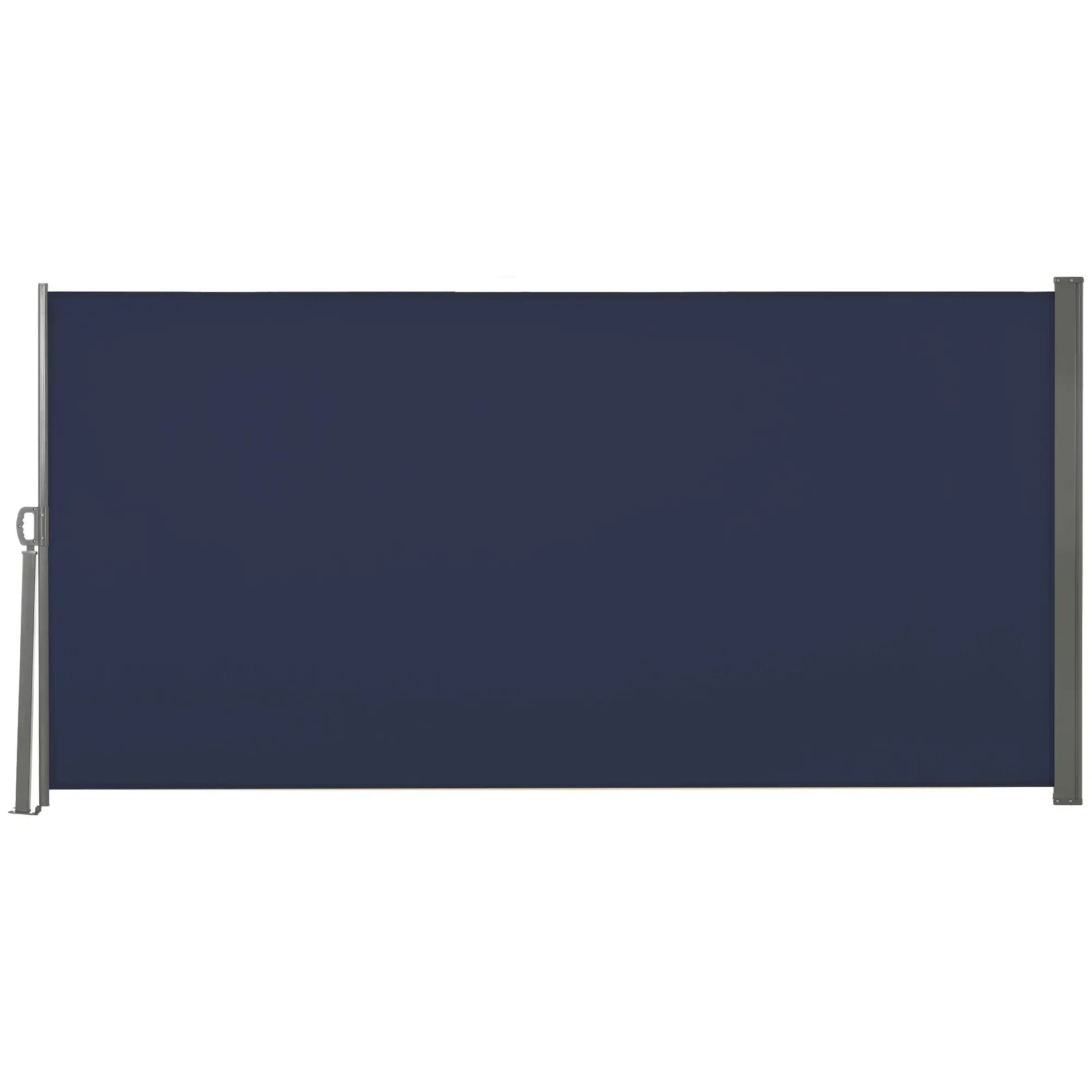 118" x 63" Outdoor Folding Privacy Screen, UV Wind Resistant, Dark Blue Side Awnings Grey Frame, Dark Blue Fabric at Gallery Canada