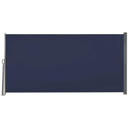 118" x 63" Outdoor Folding Privacy Screen, UV Wind Resistant, Dark Blue Side Awnings Grey Frame, Dark Blue Fabric at Gallery Canada