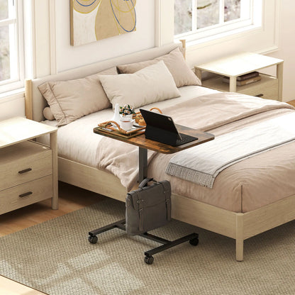 Height Adjustable Standing Desk, Pneumatic Sit Stand Desk, Rustic Brown Office Desks & Work Stations at Gallery Canada