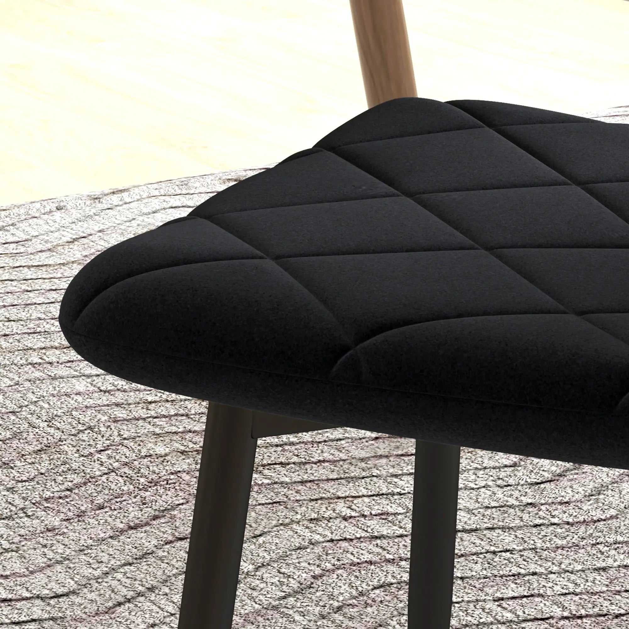 Upholstered Dining Chairs Set of 4, Steel Legs, Modern Kitchen, Black Dining Chairs at Gallery Canada