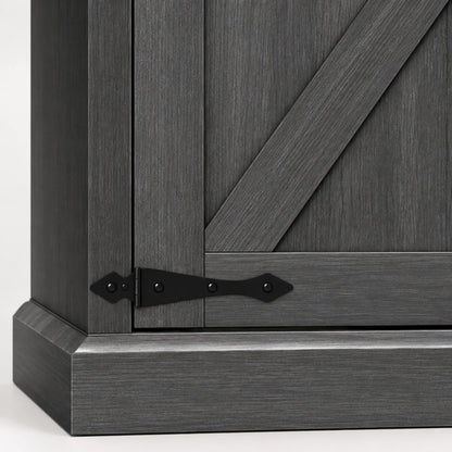 30" Farmhouse Sideboard, Black Buffet Cabinet, Barn Doors, Drawer, Black Storage Cabinets at Gallery Canada