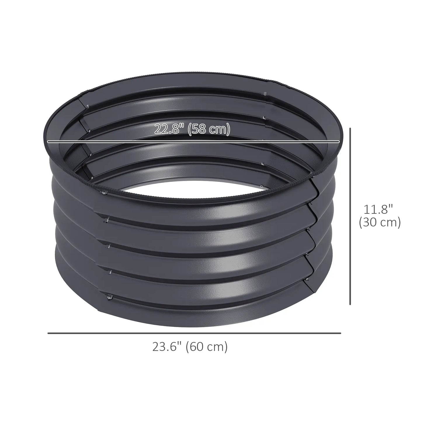 Set of 2 Raised Garden Beds, Metal Planter Box, Easy Assembly, Dark Grey Raised Garden Beds at Gallery Canada