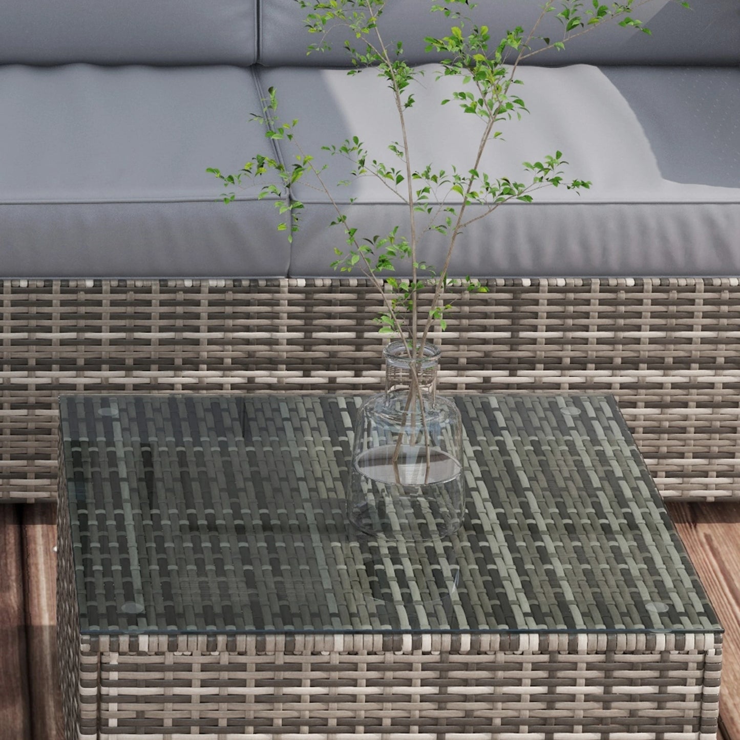 4-Piece Rattan Wicker Outdoor Furniture Set, Grey Patio Furniture Sets at Gallery Canada