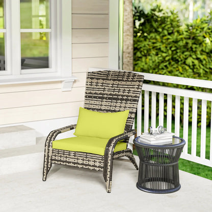 Patio Wicker Adirondack Chair, Outdoor PE Rattan, w/ Cushions, Green Patio Chairs at Gallery Canada