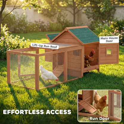 72" Wooden Chicken Coop For 2 Chickens, Poultry Cage With Run Chicken Coops at Gallery Canada