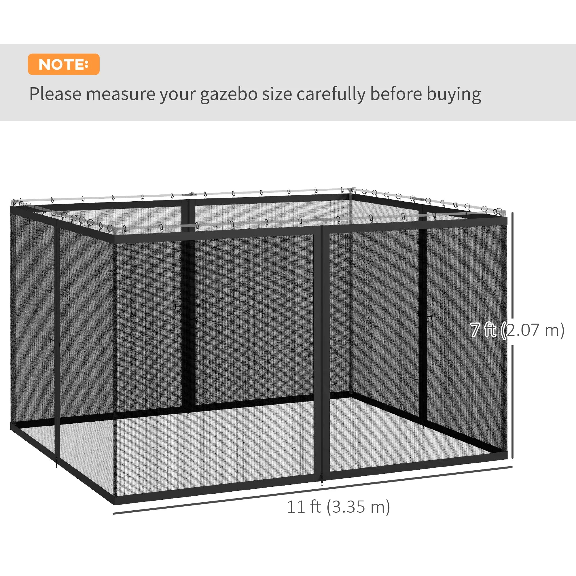 Replacement Mosquito Netting, 10' x 12', Black, Dark Grey Gazebos at Gallery Canada