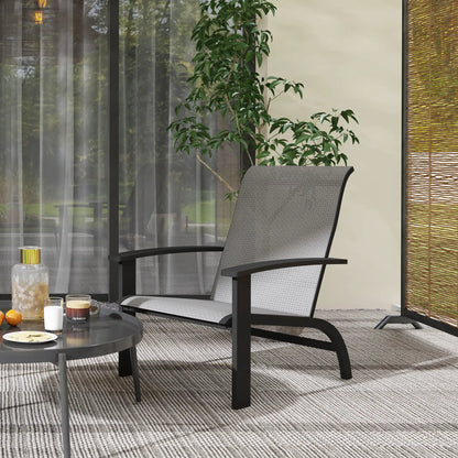 Outdoor Adirondack Chair, Aluminum Frame, Mesh Seat, Dark Grey Patio Chairs at Gallery Canada