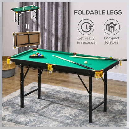 55 Folding Pool Table Set, Adjustable Height, 2 Cues, 16 Balls, Green Game Tables at Gallery Canada