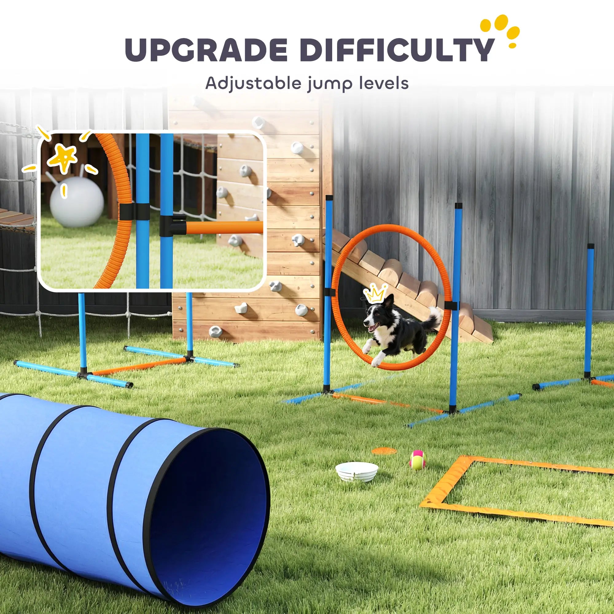 Dog Agility Training Equipment, 8PCS Obstacle Course Starter Kit Dog Agility Training Equipment at Gallery Canada