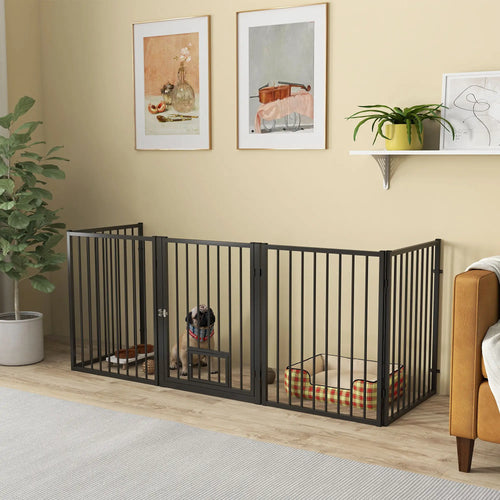 5 Panel Foldable Dog Playpen With Door, 30