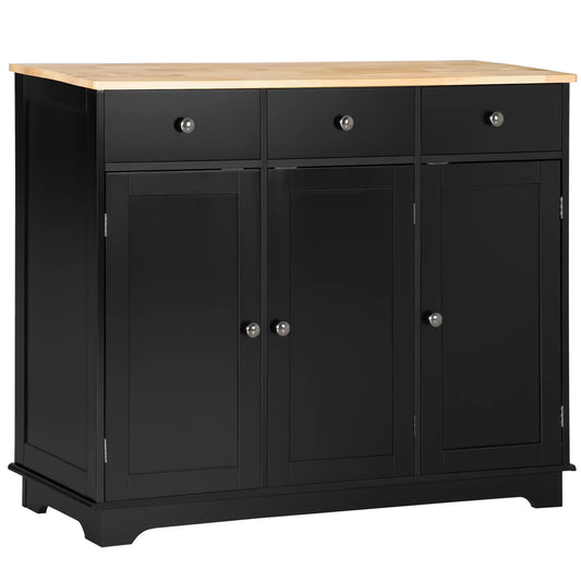 Modern Sideboard, Storage Cabinet with Drawers, Adjustable Shelves, Black Bar Cabinets Black at Gallery Canada
