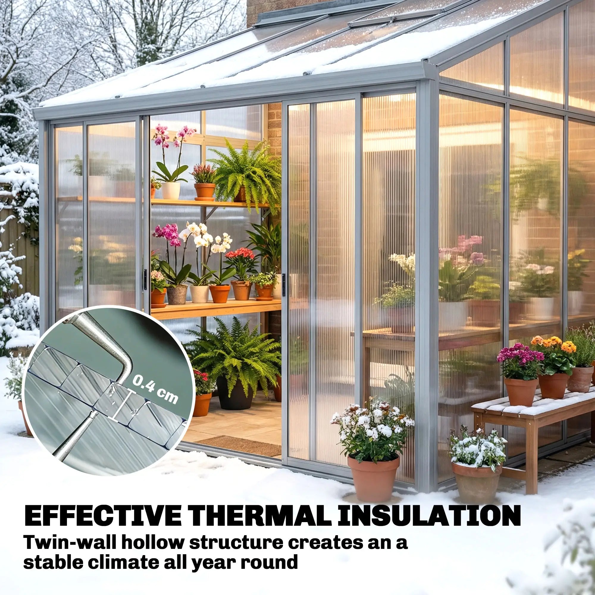 UV Protected Twin-Wall Greenhouse Panels, 47.2
