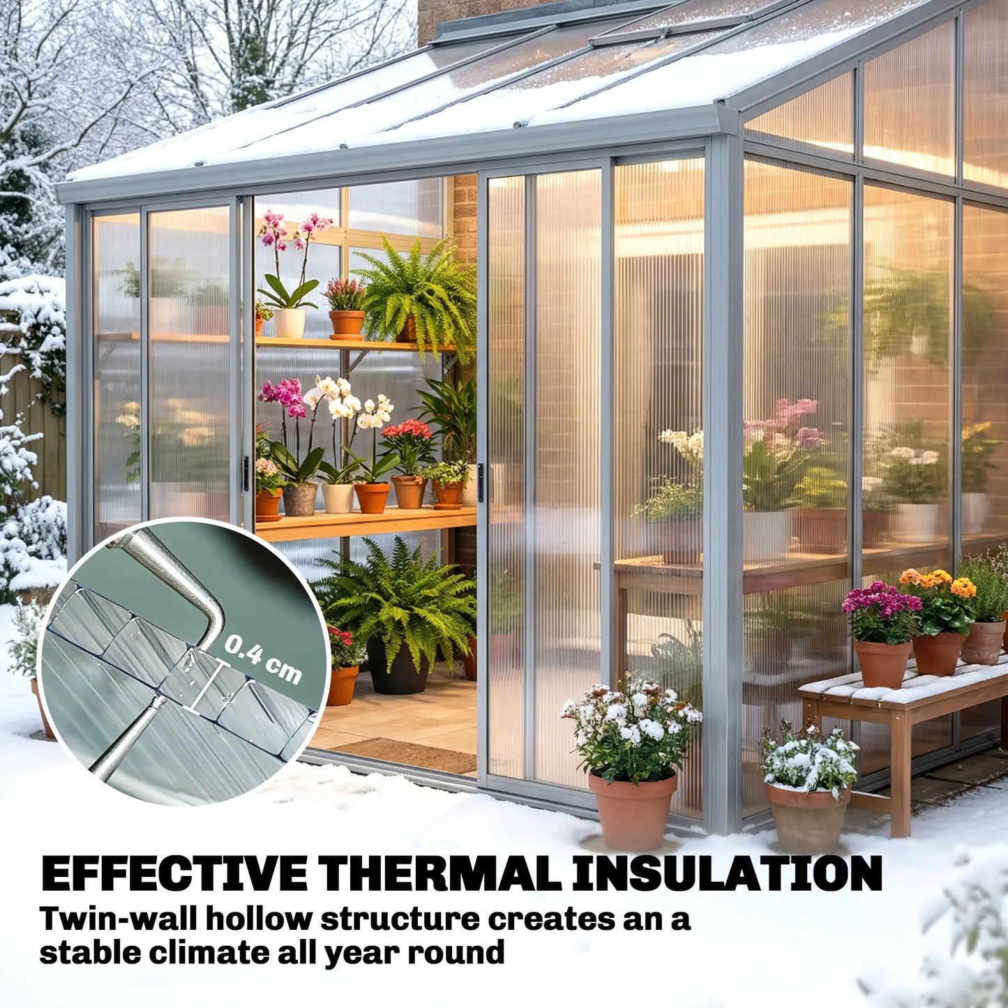 UV Protected Twin-Wall Greenhouse Panels, 47.2" x 23.6", 6 Pack, Clear Greenhouses at Gallery Canada