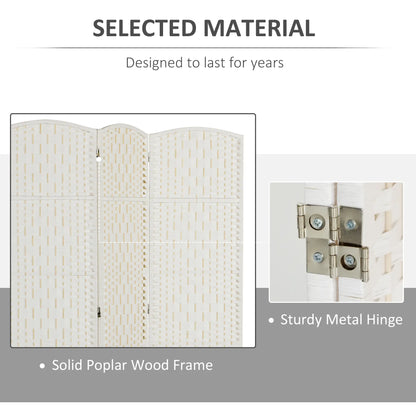 6ft Folding Room Divider, 3 Panel Wooden Partition, White Room Dividers at Gallery Canada