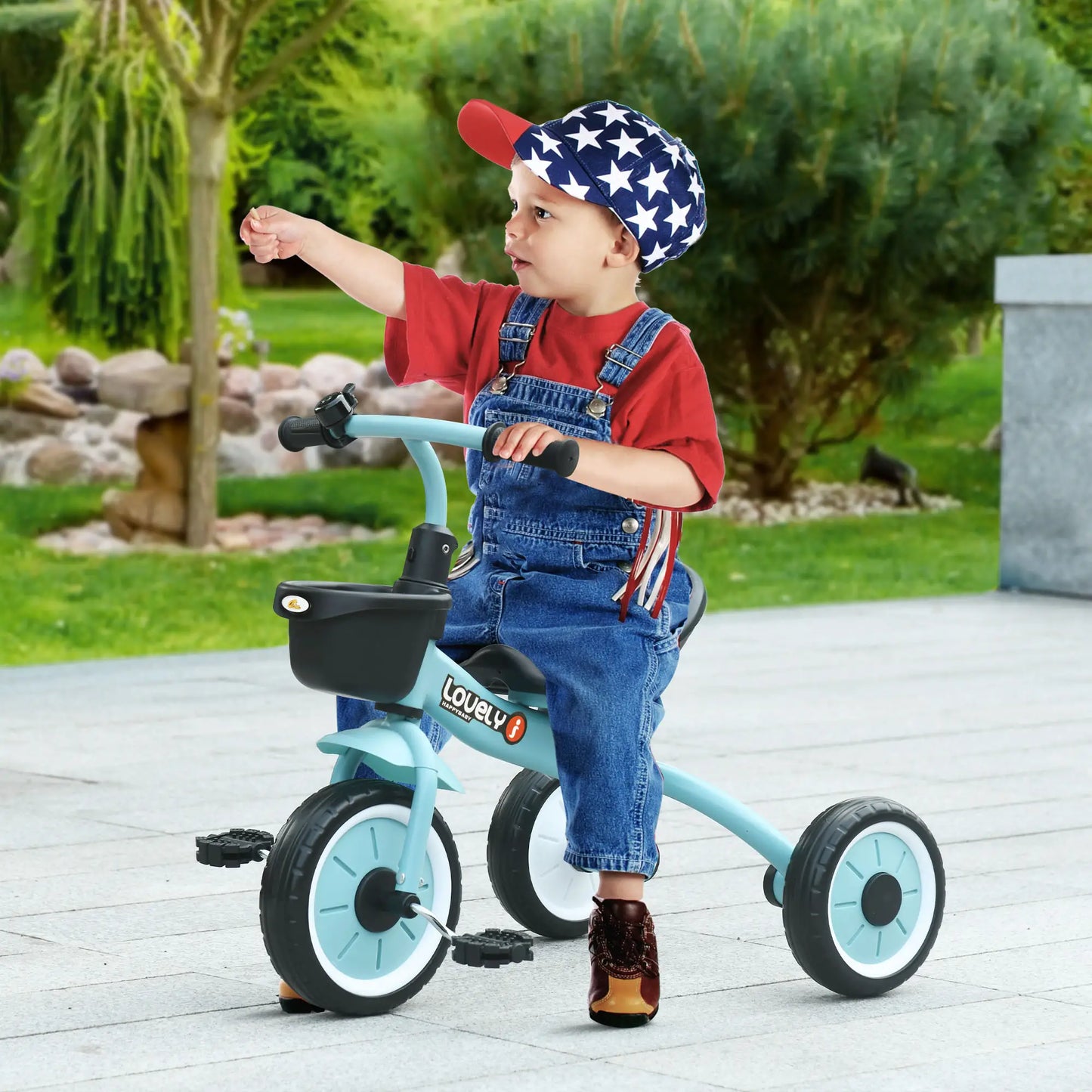 Toddler Tricycle for 2-5 Year Olds, Adjustable Seat, Basket, Bell, Blue Tricycles for Kids at Gallery Canada