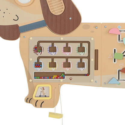 Tableau d'activités mural en bois, Panneau sensoriel Montessori, Teckel, Tout-petit