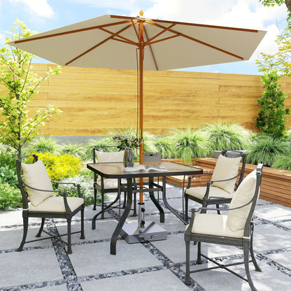 Tempered Glass Square Patio Table, 2.1" Umbrella Hole, 38" x 38" x 28" Patio Dinning Tables at Gallery Canada