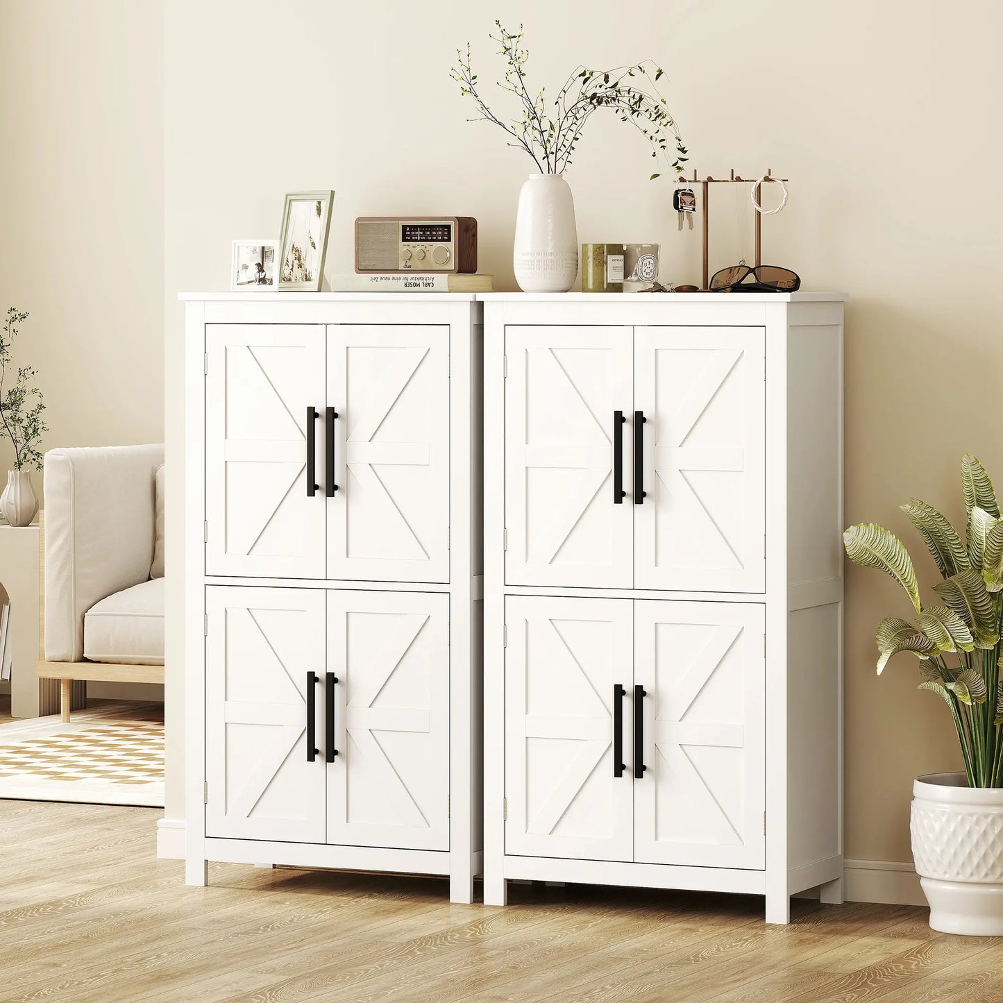 Farmhouse Bathroom Storage Cabinet, Adjustable Shelf, White Bathroom Cabinets at Gallery Canada