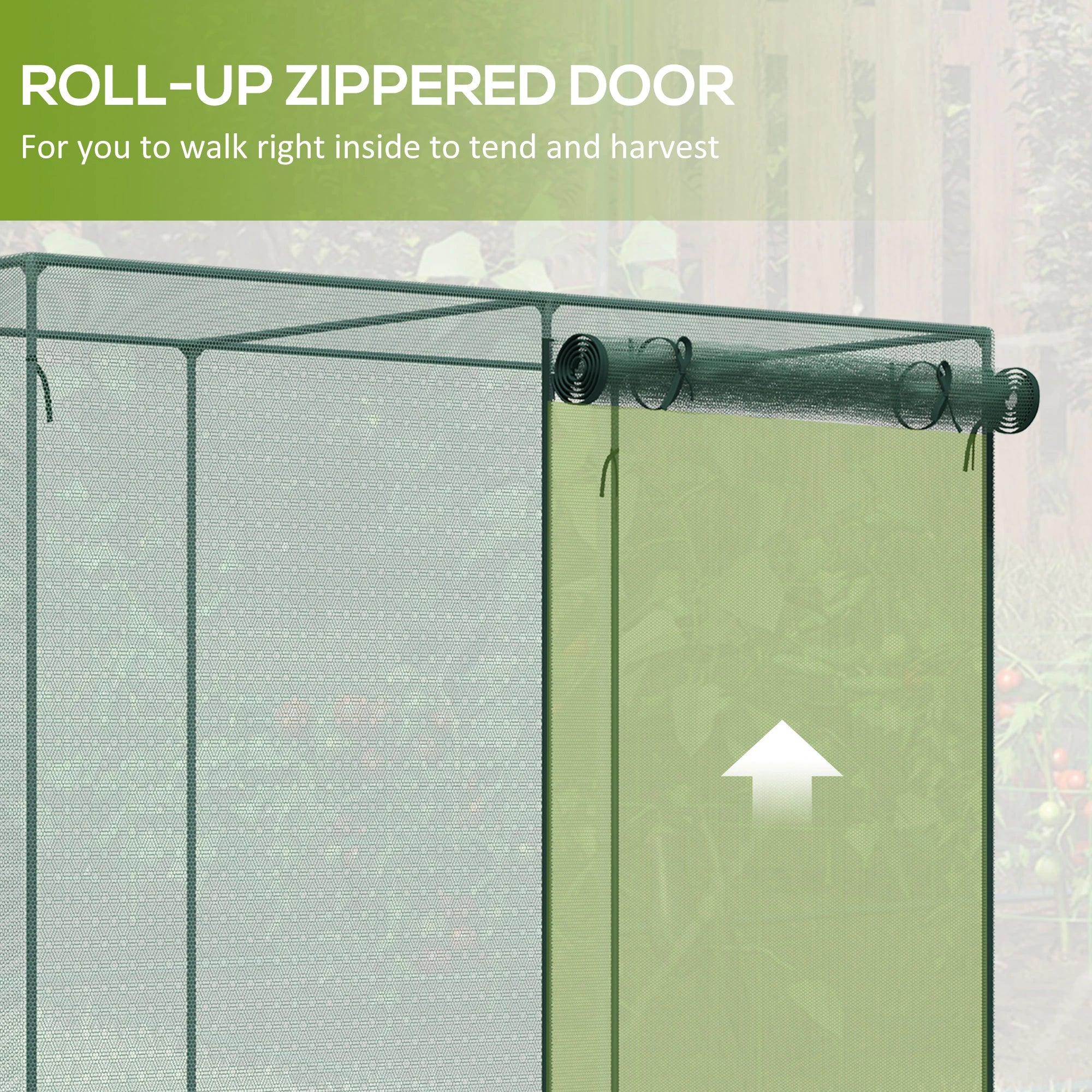 6.5 x 3.3ft Crop Cage, Plant Protector, Zippered Door, Storage Bag, Green Walk In Greenhouses at Gallery Canada