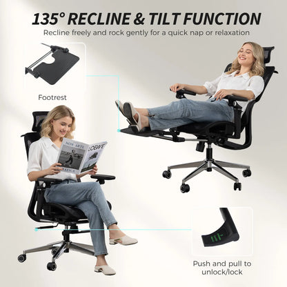 Ergonomic Mesh Office Chair, High Back, Lumbar Support, Black Task Chairs at Gallery Canada