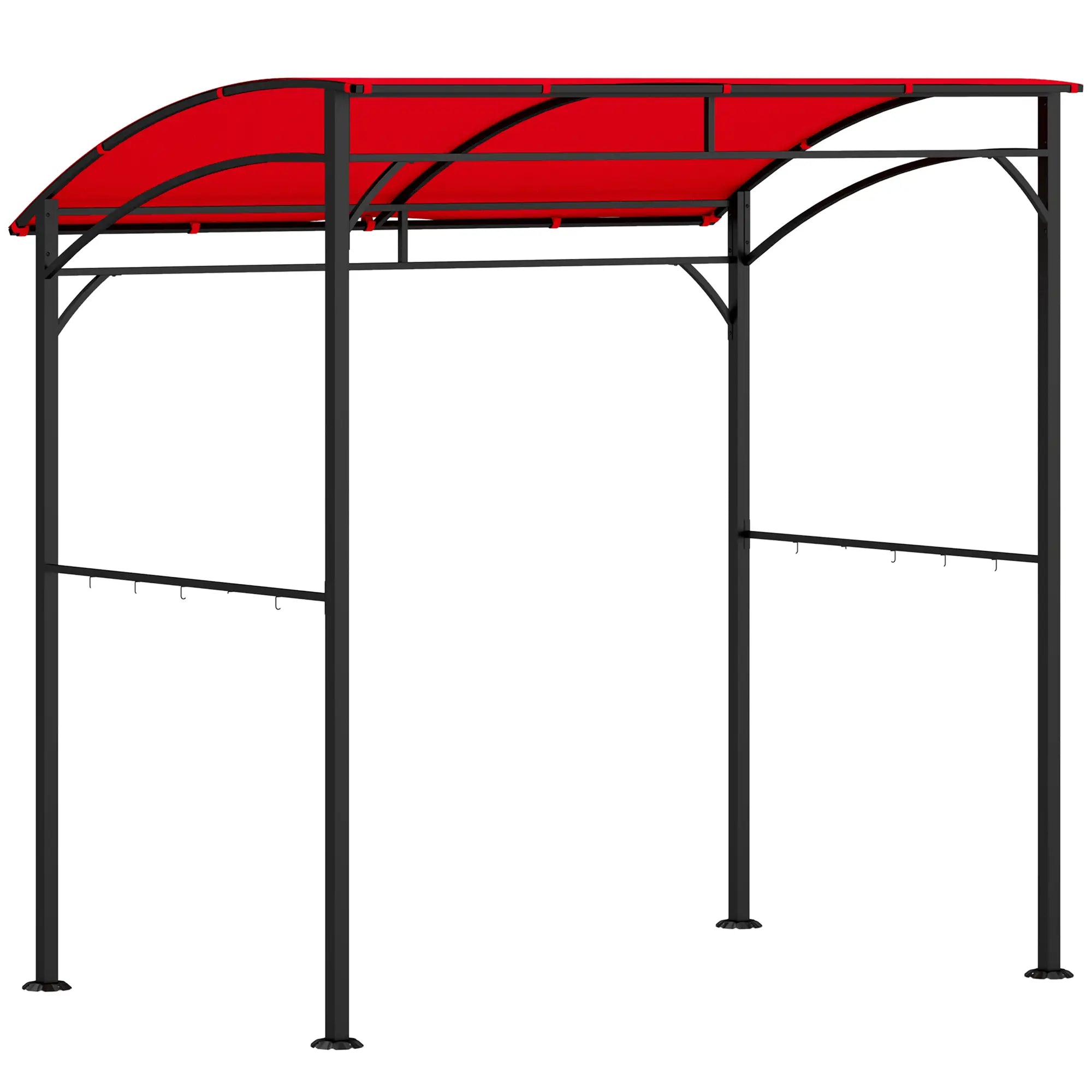 7' x 5' Garden Grill Canopy, BBQ Gazebo Tent, Steel Frame, Wine Red BBQ Grill Gazebos at Gallery Canada