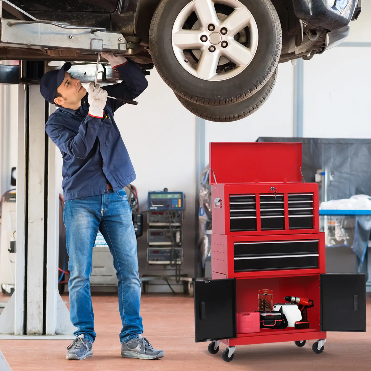 Rolling Tool Chest, 6-Drawer Storage Cabinet, Detachable Organizer, Lockable Toolbox Tool Organizers at Gallery Canada