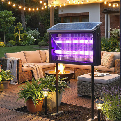 Solar Bug Zapper Outdoor, 3500 V Electric Mosquito Zapper, 14 ft Cord, Black Garden Accessories at Gallery Canada