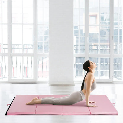 4'x8'x2" Folding Gymnastics Mat, Exercise Mat with Handles, Pink Gymnastics Mats at Gallery Canada