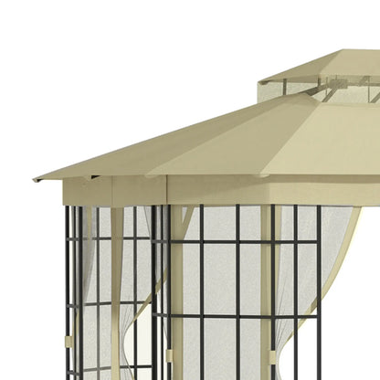 12'x10' Soft-Top Patio Gazebo, Steel Frame, Vented Roof, Mosquito Netting, Beige Gazebos at Gallery Canada
