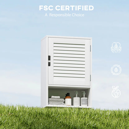 Wall Mounted Bathroom Cabinet, Adjustable Shelves, 40 x 20 x 60 cm, White Wall Mounted Cabinets at Gallery Canada