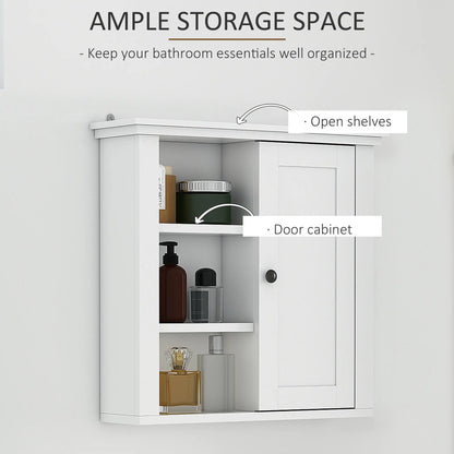 Wall Mounted Medicine Cabinet, 3 Open Shelves, Storage Cupboard, White Wall Mounted Cabinets at Gallery Canada