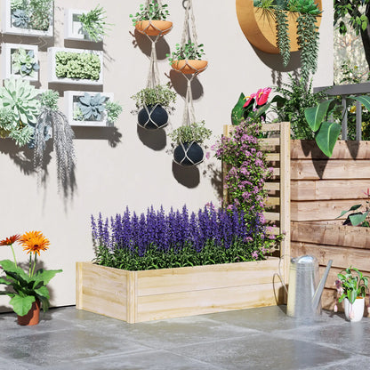 Wood Planter Box with Trellis, Raised Garden Bed, 91"x24"x43", Natural Raised Garden Beds at Gallery Canada