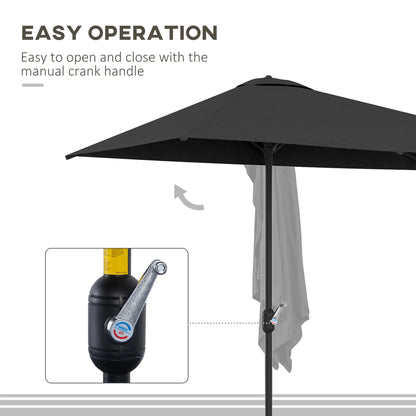 8ft Half Round Umbrella, Outdoor Balcony Parasol, Patio Garden Sun Shade, 5 Ribs Sun Umbrellas at Gallery Canada