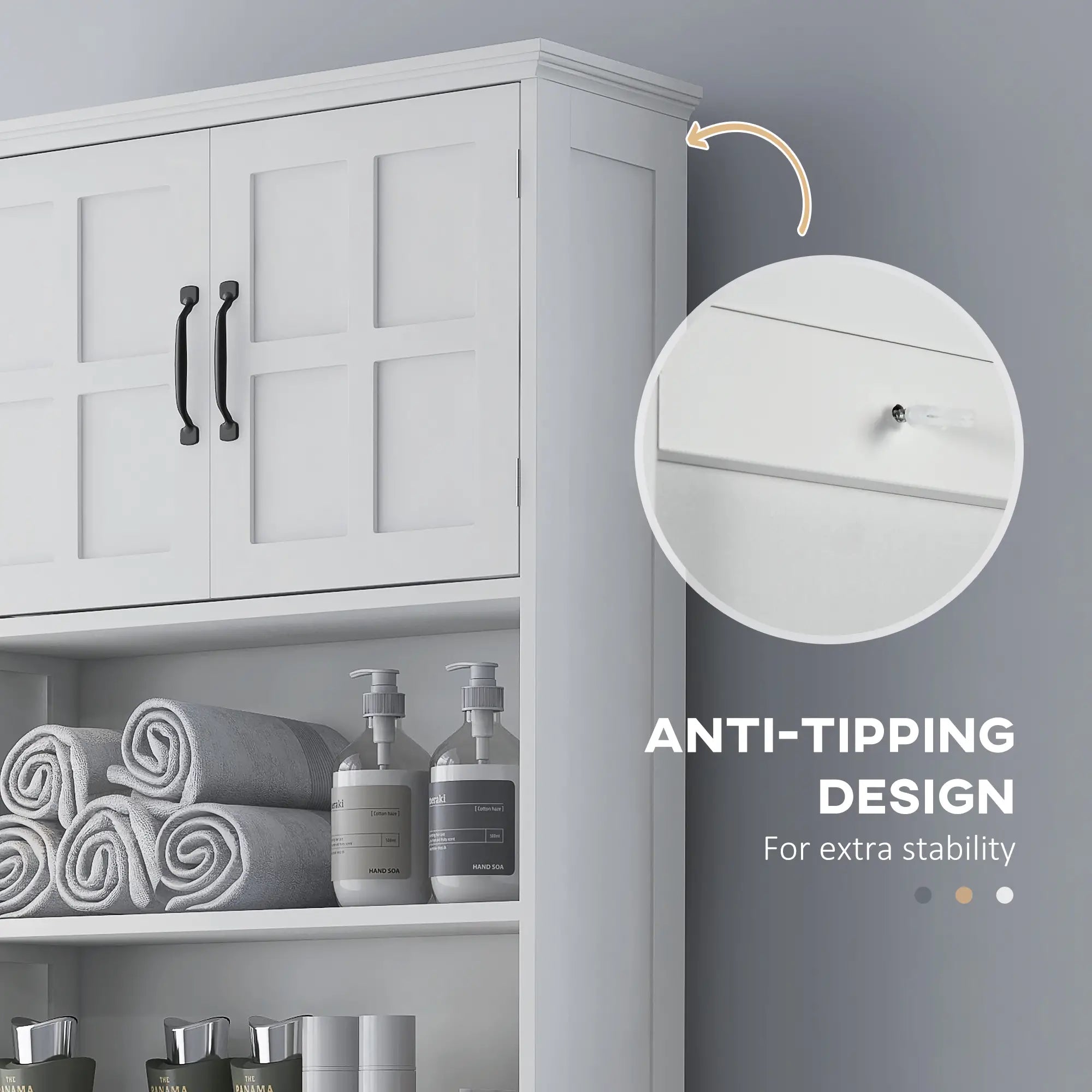 Over Toilet Storage, Bathroom Cabinet with Shelves, Double Door, White Over The Toilet Storage at Gallery Canada