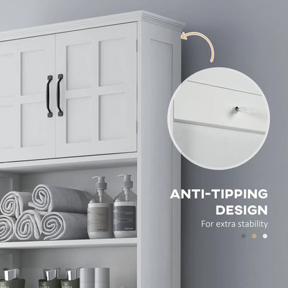 Over Toilet Storage, Bathroom Cabinet with Shelves, Double Door, White Over The Toilet Storage at Gallery Canada