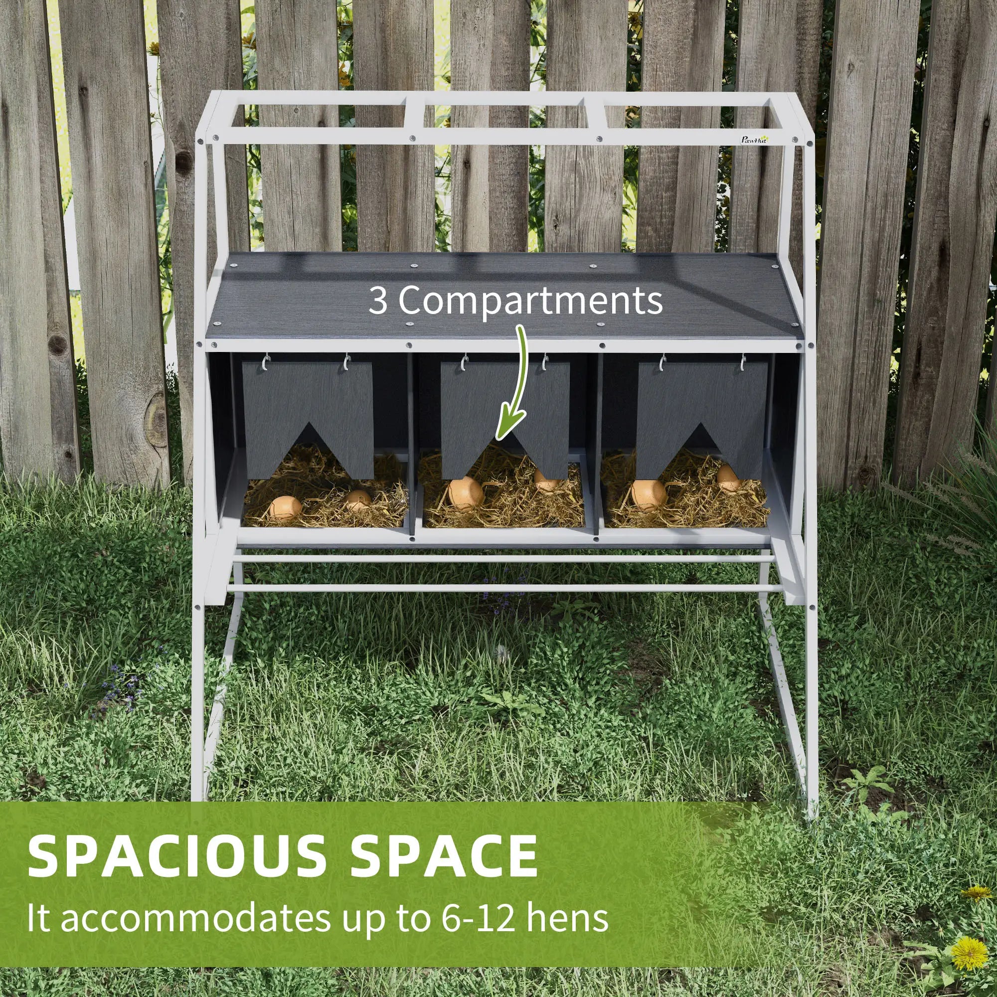3 Compartment Chicken Nesting Box, Privacy Curtains, Perches, 6-12 Hens Chicken Coops at Gallery Canada