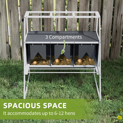 3 Compartment Chicken Nesting Box, Privacy Curtains, Perches, 6-12 Hens Chicken Coops at Gallery Canada