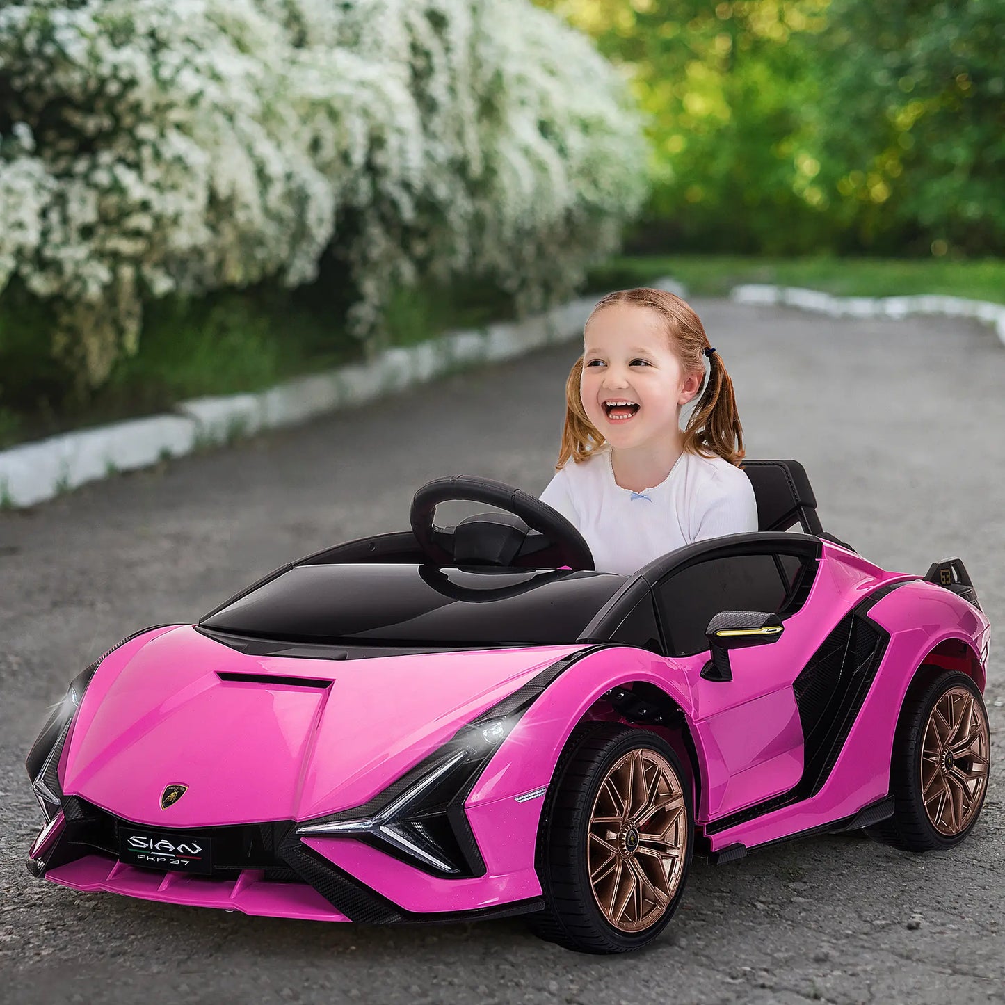 12V Kids Electric Ride On Car, Remote Control, Music Lights, For 3-5 Years, Pink Electric Toy Cars at Gallery Canada