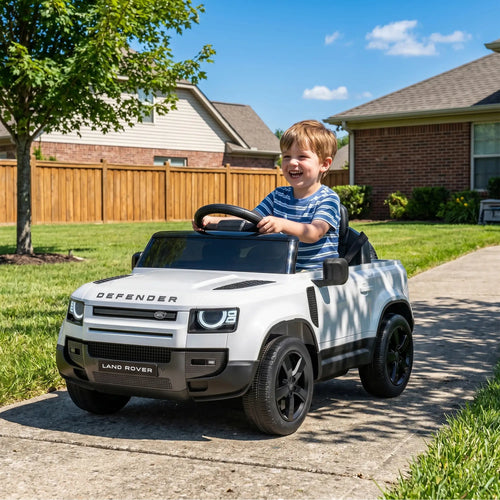 12V Licensed Land Rover Ride-On Car, Remote, White