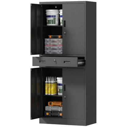 Metal Storage Cabinet With Locking Doors, 71" Tall Tool Organizers at Gallery Canada