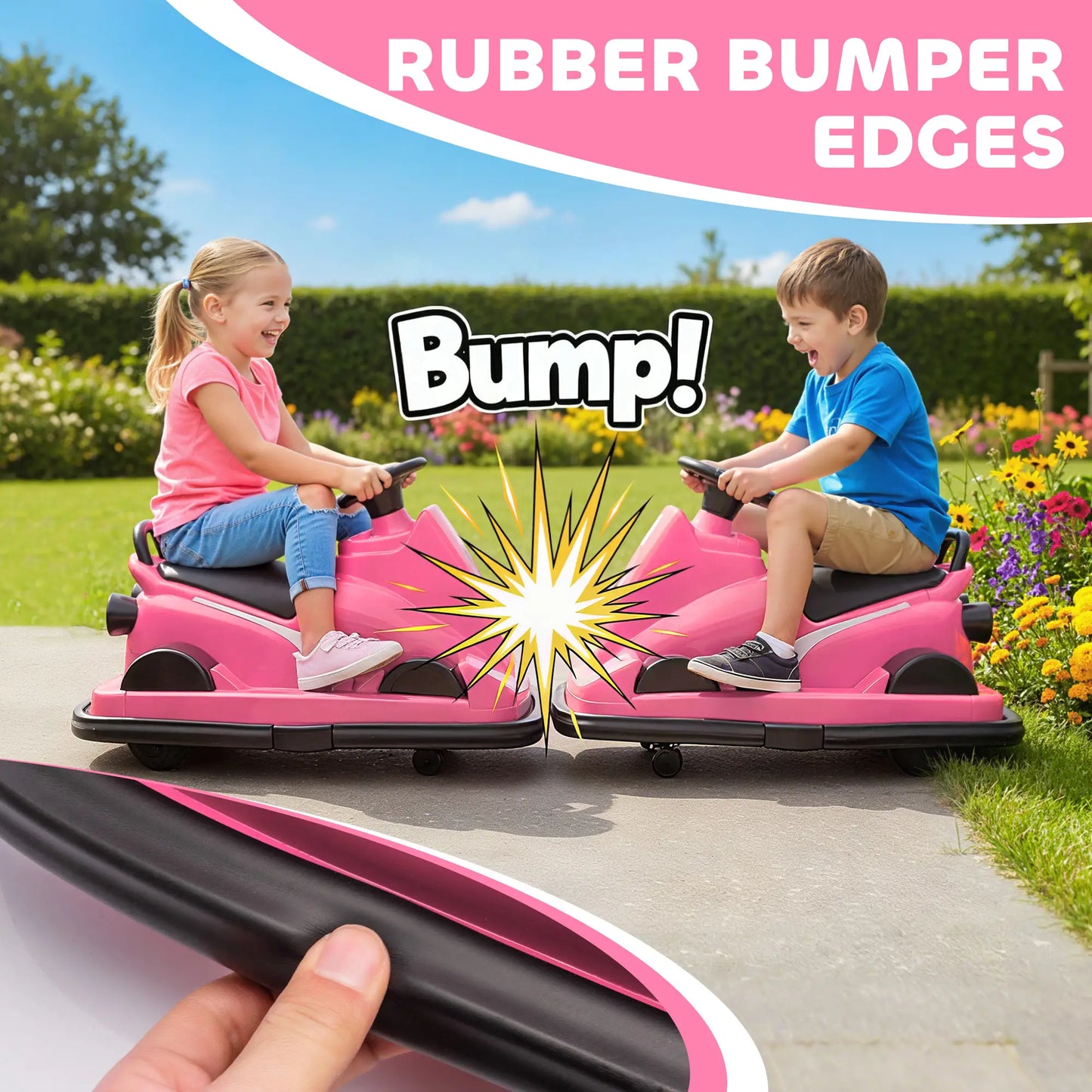 Bumper Car For Kids, 6V Battery Powered, 360 Degree Spin, Dual Motors, Pink Electric Toy Cars at Gallery Canada