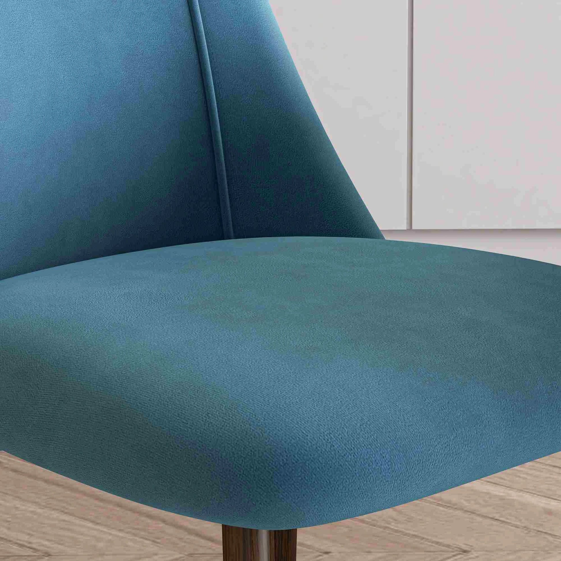 Upholstered Dining Chairs Set of 4, Velvet, Wood-Grain Steel Leg, Blue Bar Stools at Gallery Canada